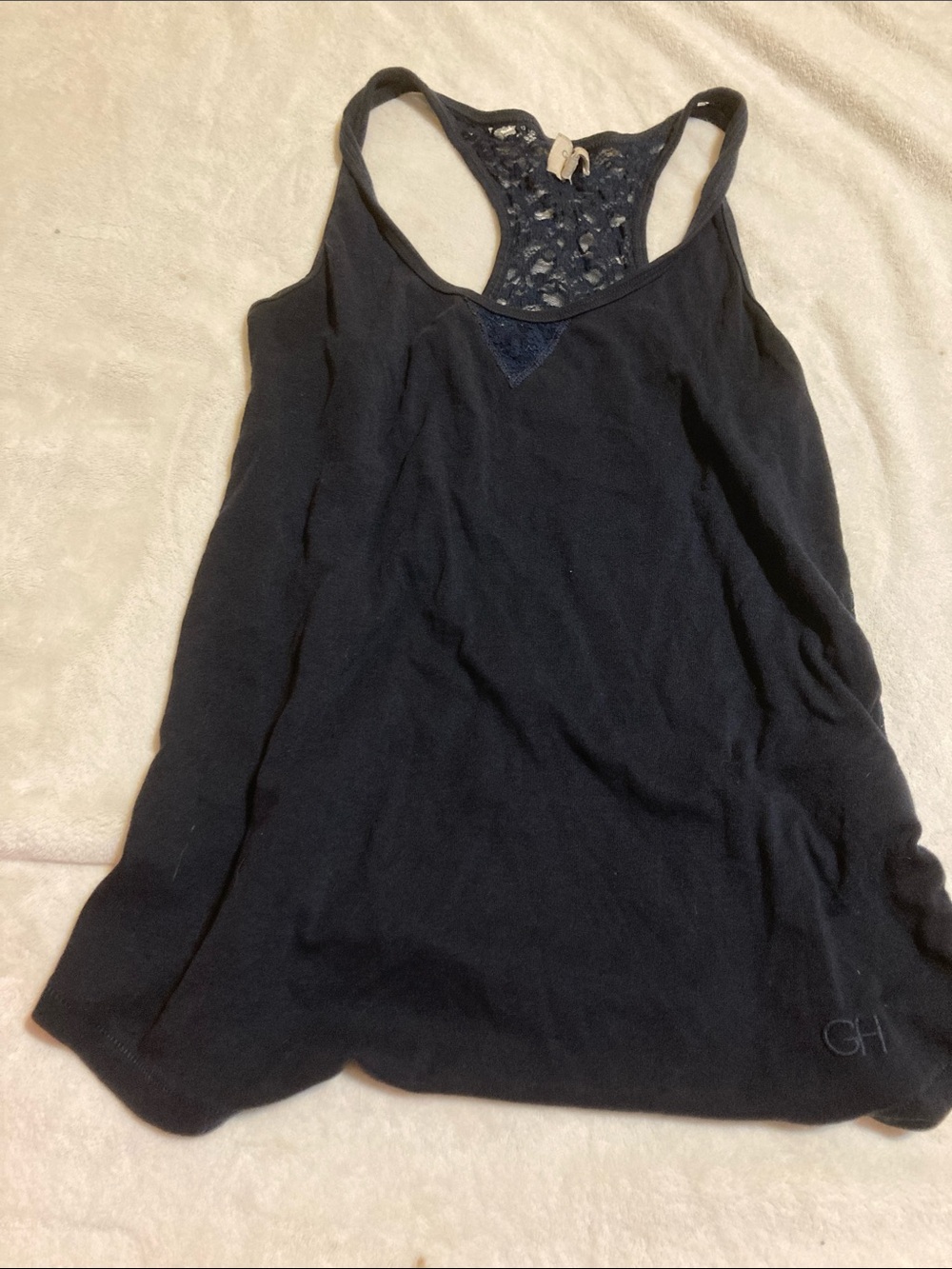 Gilly Hicks navy Racerback Tank lace back